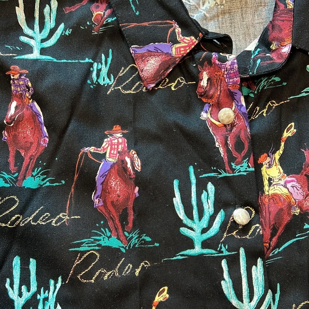 Rough Rider - large button up shirt, rodeo, cactus - Picture 3 of 7